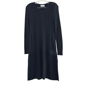 Babaton Wool Black Long Sleeve Knit Sweater Dress women's M career minimalist‎